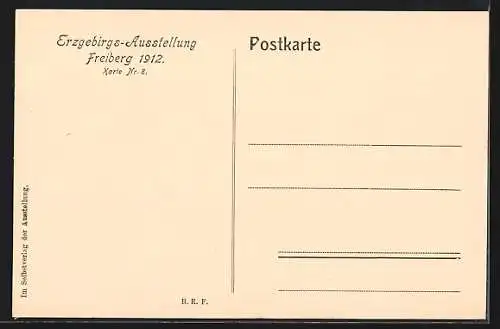 AK Ausstellungsgeländer der Erzgebirgs-Ausstellung, Freiberg 1912