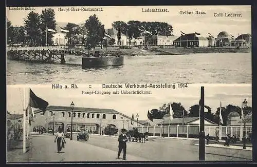 AK Köln a. Rh., Deutsche Werkbund-Ausstellung 1914, Haupt-Bier-Restaurant und Cafe Lederer