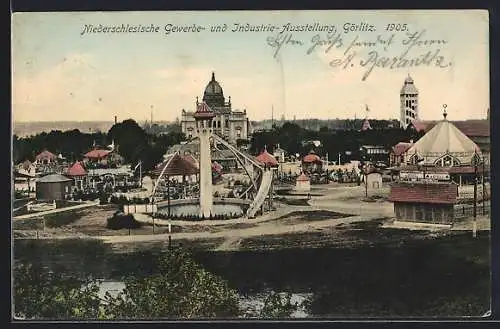 AK Görlitz, Niederschlesische Gewerbe- und Industrie-Ausstellung 1905, Ausstellungsgelände