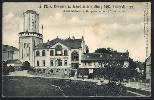 AK Kaiserslautern, IV. Pfälz. Gewerbe- u. Industrie-Ausstellung 1905, Hauptrestaurant