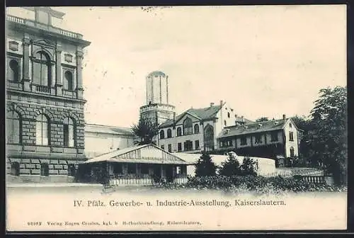 AK Kaiserslautern, IV. Pfälz. Gewerbe- u. Industrie-Ausstellung 1905, Teilansicht mit Aussichtsturm