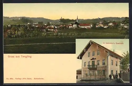 AK Tengling, K. Heinlein`s Gasthaus, Teilansicht