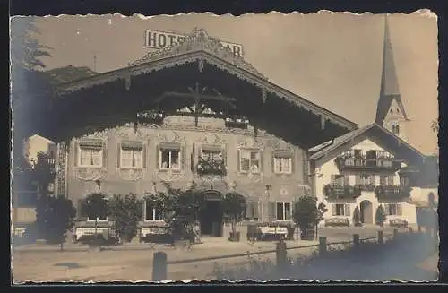 Foto-AK Garmisch, Hotel zum Husaren