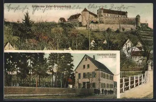 AK Untergruppenbach, Gasthaus zum Adler, Ortsansicht