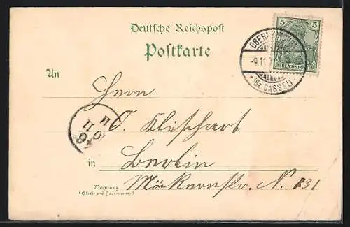 Lithographie Stadthagen, Pärchen und eine einzelne Frau in Tracht