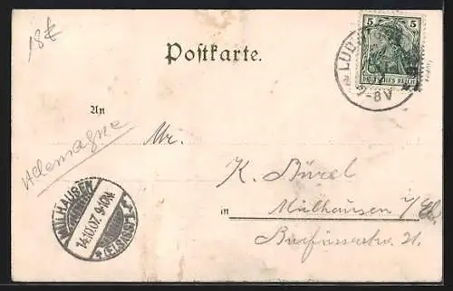 Lithographie Ludwigsburg / Württ., Monrepos, Stadtkirche, Kgl. Schloss