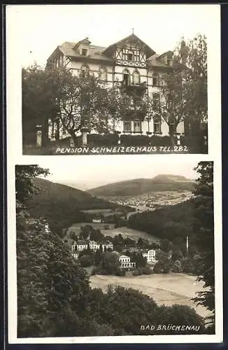 AK Bad Brückenau, Pension Schweizerhaus, Teilansicht