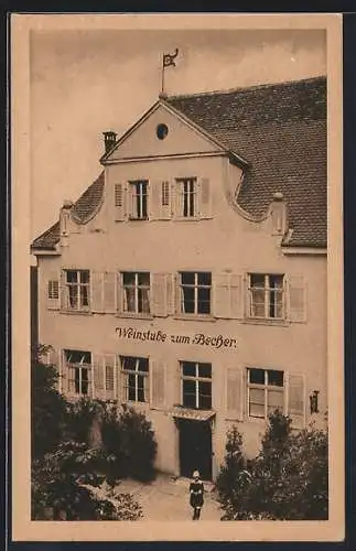 AK Meersburg a. B., Restaurant Winzerstube zum Becher