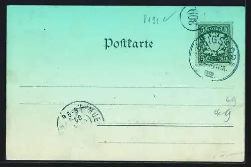 Künstler-AK Königsdorf, Gasthof Zur Post, Totalansicht