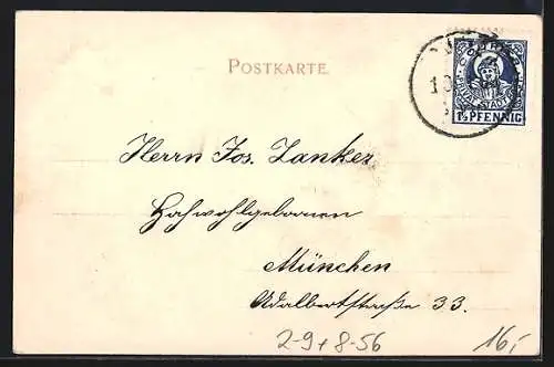 AK München, Königl. Hofbräuhaus, Partie im Hof, Privat-Stadtpost Courier