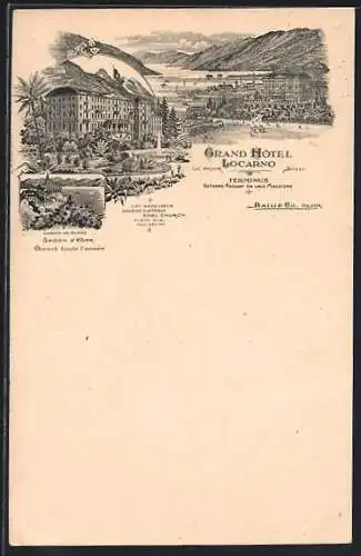 Lithographie Locarno, Grand Hôtel, Balli & Cie., Propr.