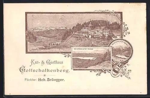 Künstler-AK Gottschalkenberg, Kur- und Gasthaus, Pächter Hch. Brüngger