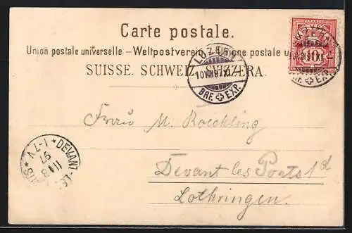 Lithographie Lucerne, Hôtel Beau-Rivage