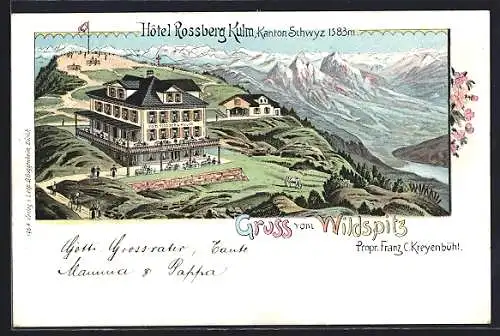 Lithographie Wildspitz, Rossberg-Kulm, Inh.: Franz C. Kreyenbühl