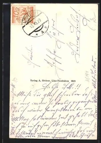 AK Altenfelden /Ob.-Oe., Gasthaus, Strassenpartie und Kirchturm