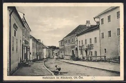 AK Hofkirchen im Mühlkreis, Strassenpartie mit Gasthaus