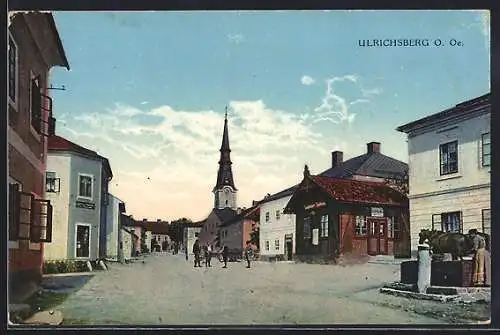 AK Ulrichsberg, Strassenpartie mit Blick zur Kirche