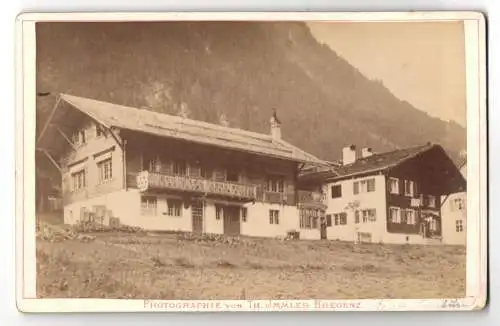 Fotografie Th. Immler, Bregenz, Ansicht Gaschurn, Blick auf das Gasthaus Rössle