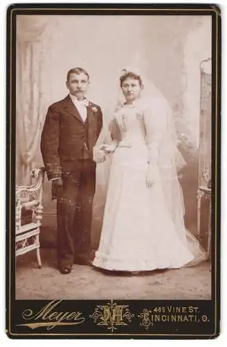 Fotografie J.H. Meyer, Cincinnati, Vine Street 465, Hochzeitsporträt