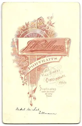 Fotografie J.H. Meyer, Cincinnati, Vine Street 465, Hochzeitsporträt