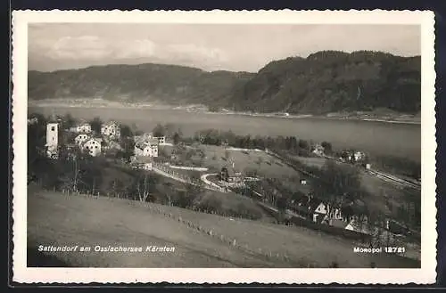 AK Sattendorf am Ossiachersee, Ortsansicht aus der Vogelschau