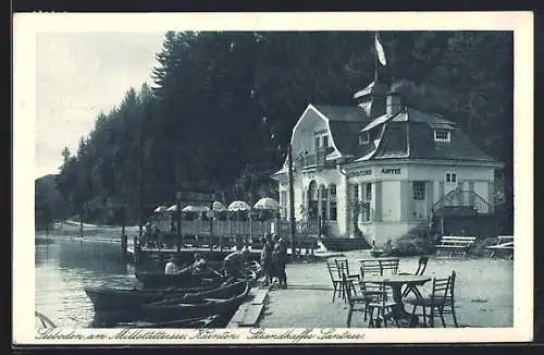 AK Seeboden, Blick auf das Strandkaffee Santner