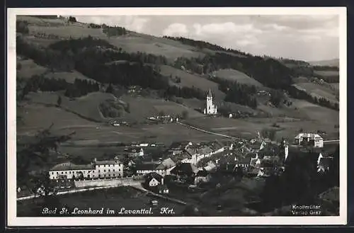 AK St. Leonhard im Lavanttal, Ortsansicht aus der Vogelschau