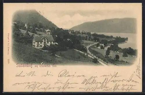 AK Sattendorf am Ossiacher See, Restaurant mit Blick zum See