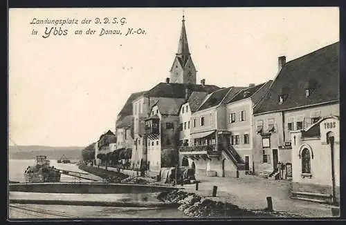 AK Ybbs a. d. Donau, Landungsplatz der D. D. S. G.