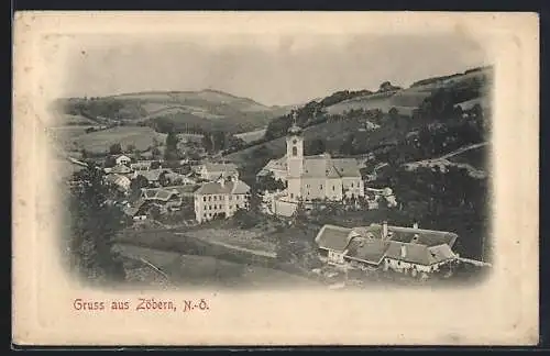 AK Zöbern /N.-Ö., Teilansicht mit Kirche