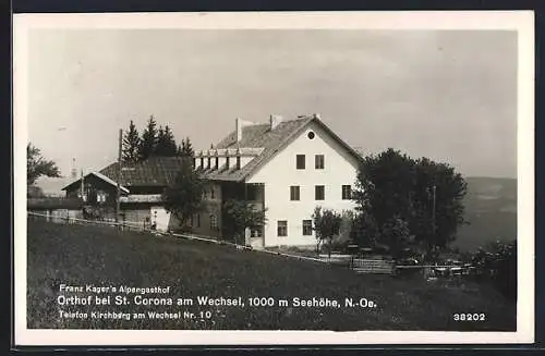 AK Orthof, Blick zu Franz Kager`s Alpengasthof