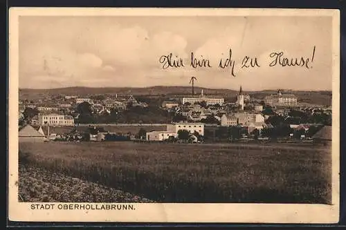 AK Oberhollabrunn, Teilansicht mit Kirche