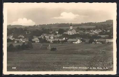 AK Oberndorf an der Melk, Teilansicht mit Kirche