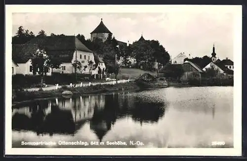 AK Ottenschlag /N.-Oe., Ortspartie am Ufer