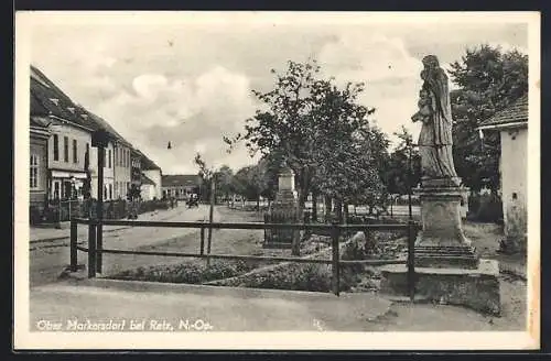 AK Ober Markersdorf, Figur des heiligen Johannes Nepomuk an der Brücke