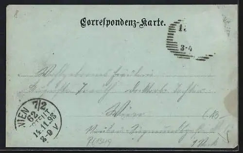 Mondschein-AK Perg, Hauptplatz mit Kirche, mehrstöckiges Gebäude