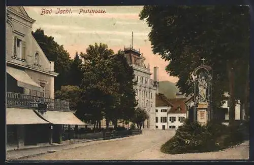 AK Bad Ischl, Marienstatue in der Poststrasse