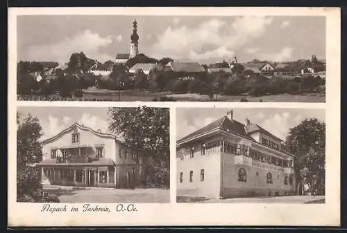 AK Aspach im Innkreis, Brauerei und Gasthof Hans Hofmann, Ortsansicht