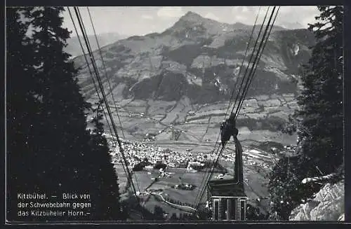 AK Kitzbühel, Blick von der Schwebebahn gegen das Kitzbüheler Horn