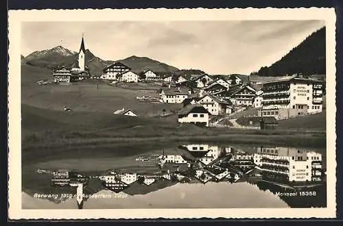 AK Berwang /Tirol, Ortsansicht mit Ausserfern vom Wassser aus