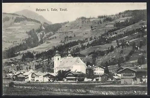 AK Brixen i. Tale, Ortspartie mit Kirche