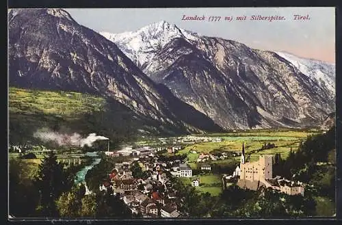 AK Landeck, Teilansicht mit Silberspitze