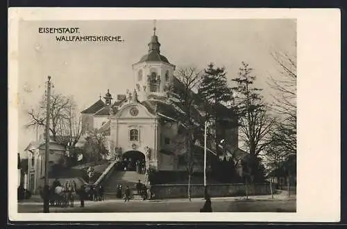 AK Eisenstadt, Wallfahrtskirche mit Strassenpartie