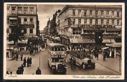 AK Berlin, Cafe-Restaurant König Unter den Linden Ecke Friedrichstrasse