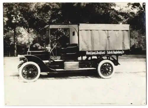 Fotografie Lastwagen Protos Siemens-Schuckert, LKW für Hanf - und Drahtseilfabrik Kuglerberg mit Weinberger-Aufbau