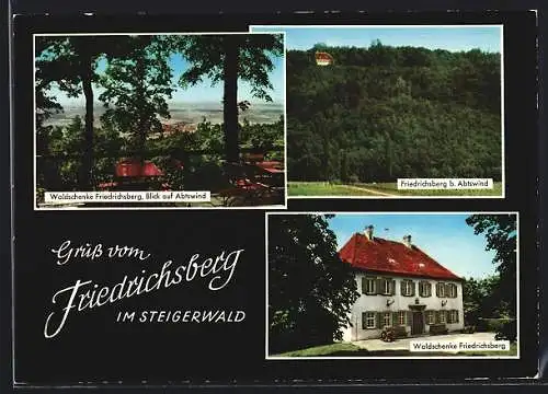 AK Friedrichsberg / Abstwind, Gasthaus Waldschenke mit Garten