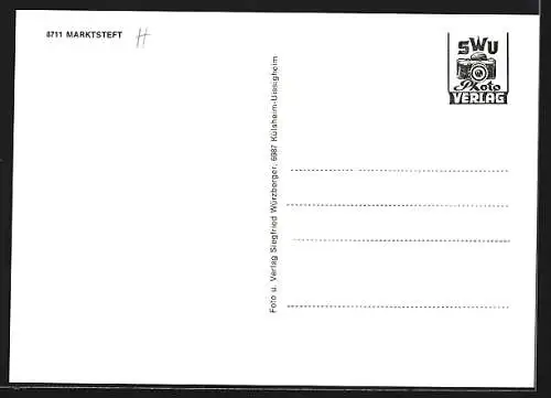 AK Marktsteft a. M., Gasthaus Goldener Hirschen, Kirche, Strassenpartie