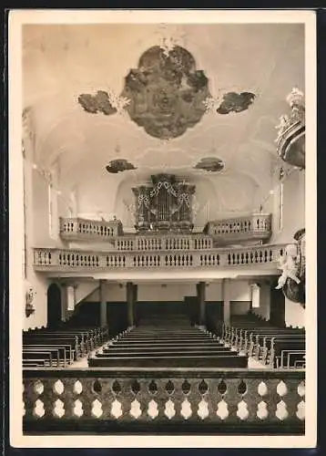 AK Volkach a. Main, Stadtpfarrkirche, Innenansicht mit Orgel