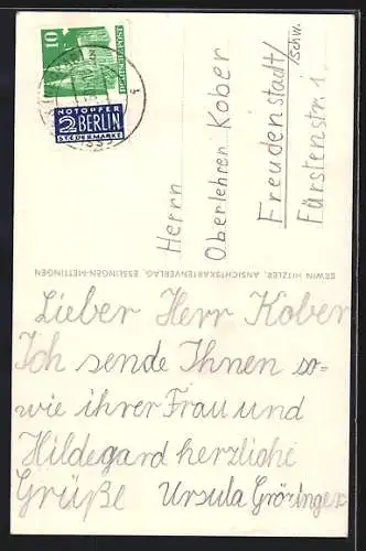 AK Esslingen a. N., Altes Rathaus mit Brunnen