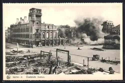 AK Oostende, Stadhuis, Kriegszerstörungen